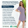 image:imageWiWi Soft Cooling Nightgowns for Women Bamboo Viscose Long Sleeve Sleep Shirt Button Down Sleepwear Boyfriend Gown SXXLBviolet