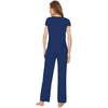 image:imageWiWi Soft Pajama Set for Women Short Sleeve Viscose from Bamboo Sleepwear Lightweight Loose Pajamas Pjs Sets SXXLAblue Depth