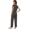 image:imageWiWi Soft Pajama Set for Women Short Sleeve Viscose from Bamboo Sleepwear Lightweight Loose Pajamas Pjs Sets SXXLAcharcoal Heather