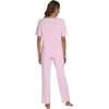 image:imageWiWi Soft Pajama Set for Women Short Sleeve Viscose from Bamboo Sleepwear Lightweight Loose Pajamas Pjs Sets SXXLBpink