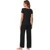image:imageWiWi Soft Pajama Set for Women Short Sleeve Viscose from Bamboo Sleepwear Lightweight Loose Pajamas Pjs Sets SXXLCblack