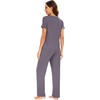 image:imageWiWi Soft Pajama Set for Women Short Sleeve Viscose from Bamboo Sleepwear Lightweight Loose Pajamas Pjs Sets SXXLDdark Grey