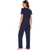 image:imageWiWi Soft Pajama Set for Women Short Sleeve Viscose from Bamboo Sleepwear Lightweight Loose Pajamas Pjs Sets SXXLDnavy