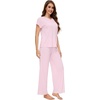 image:imageWiWi Soft Pajama Set for Women Short Sleeve Viscose from Bamboo Sleepwear Lightweight Loose Pajamas Pjs Sets SXXLEpink