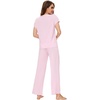 image:imageWiWi Soft Pajama Set for Women Short Sleeve Viscose from Bamboo Sleepwear Lightweight Loose Pajamas Pjs Sets SXXLEpink