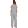 image:imageWiWi Soft Pajama Set for Women Short Sleeve Viscose from Bamboo Sleepwear Lightweight Loose Pajamas Pjs Sets SXXLFheather Grey
