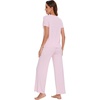 image:imageWiWi Soft Pajama Set for Women Short Sleeve Viscose from Bamboo Sleepwear Lightweight Loose Pajamas Pjs Sets SXXLFpink