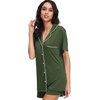 image:imageWiWi Soft Pajamas Set for Women Button Down Short Pajama Sets Plus Size Pjs Sleepwear Viscose from Bamboo S4XAarmy Green