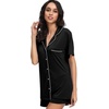 image:imageWiWi Soft Pajamas Set for Women Button Down Short Pajama Sets Plus Size Pjs Sleepwear Viscose from Bamboo S4XAblack