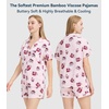 image:imageWiWi Soft Pajamas Set for Women Button Down Short Pajama Sets Plus Size Pjs Sleepwear Viscose from Bamboo S4XAcoffee Cup