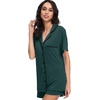 image:imageWiWi Soft Pajamas Set for Women Button Down Short Pajama Sets Plus Size Pjs Sleepwear Viscose from Bamboo S4XAforest Green