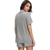 image:imageWiWi Soft Pajamas Set for Women Button Down Short Pajama Sets Plus Size Pjs Sleepwear Viscose from Bamboo S4XAheather Grey