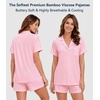 image:imageWiWi Soft Pajamas Set for Women Button Down Short Pajama Sets Plus Size Pjs Sleepwear Viscose from Bamboo S4XAmisty Rose