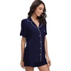 image:imageWiWi Soft Pajamas Set for Women Button Down Short Pajama Sets Plus Size Pjs Sleepwear Viscose from Bamboo S4XAnavy