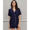 image:imageWiWi Soft Pajamas Set for Women Button Down Short Pajama Sets Plus Size Pjs Sleepwear Viscose from Bamboo S4XAnavy