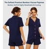 image:imageWiWi Soft Pajamas Set for Women Button Down Short Pajama Sets Plus Size Pjs Sleepwear Viscose from Bamboo S4XAnavyPurple