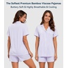 image:imageWiWi Soft Pajamas Set for Women Button Down Short Pajama Sets Plus Size Pjs Sleepwear Viscose from Bamboo S4XApastel Purple