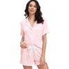 image:imageWiWi Soft Pajamas Set for Women Button Down Short Pajama Sets Plus Size Pjs Sleepwear Viscose from Bamboo S4XApink