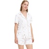 image:imageWiWi Soft Pajamas Set for Women Button Down Short Pajama Sets Plus Size Pjs Sleepwear Viscose from Bamboo S4XAwhite Stars