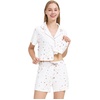image:imageWiWi Soft Pajamas Set for Women Button Down Short Pajama Sets Plus Size Pjs Sleepwear Viscose from Bamboo S4XAwhite Stars