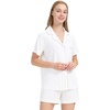 image:imageWiWi Soft Pajamas Set for Women Button Down Short Pajama Sets Plus Size Pjs Sleepwear Viscose from Bamboo S4XAwhiteBlack Dots