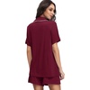 image:imageWiWi Soft Pajamas Set for Women Button Down Short Pajama Sets Plus Size Pjs Sleepwear Viscose from Bamboo S4XAwine