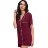image:imageWiWi Soft Pajamas Set for Women Button Down Short Pajama Sets Plus Size Pjs Sleepwear Viscose from Bamboo S4XAwine