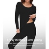 image:imageWiWi Soft Underwear for Women Thermal Long Johns Sets Super Warm Base Layer Top Pants Pajamas Set Viscose from Bamboo S3XAblack