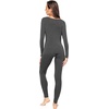 image:imageWiWi Soft Underwear for Women Thermal Long Johns Sets Super Warm Base Layer Top Pants Pajamas Set Viscose from Bamboo S3XAcharcoal Heather