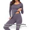image:imageWiWi Soft Underwear for Women Thermal Long Johns Sets Super Warm Base Layer Top Pants Pajamas Set Viscose from Bamboo S3XAdark Grey