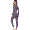 image:imageWiWi Soft Underwear for Women Thermal Long Johns Sets Super Warm Base Layer Top Pants Pajamas Set Viscose from Bamboo S3XAdark Grey