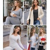 image:imageWiWi Soft Underwear for Women Thermal Long Johns Sets Super Warm Base Layer Top Pants Pajamas Set Viscose from Bamboo S3XAgrey White Stripe