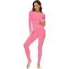 image:imageWiWi Soft Underwear for Women Thermal Long Johns Sets Super Warm Base Layer Top Pants Pajamas Set Viscose from Bamboo S3XAhot Pink