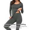 image:imageWiWi Soft Underwear for Women Thermal Long Johns Sets Super Warm Base Layer Top Pants Pajamas Set Viscose from Bamboo S3XAiron Grey