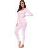 image:imageWiWi Soft Underwear for Women Thermal Long Johns Sets Super Warm Base Layer Top Pants Pajamas Set Viscose from Bamboo S3XApink