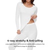 image:imageWiWi Soft Underwear for Women Thermal Long Johns Sets Super Warm Base Layer Top Pants Pajamas Set Viscose from Bamboo S3XApure White