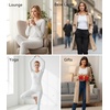 image:imageWiWi Soft Underwear for Women Thermal Long Johns Sets Super Warm Base Layer Top Pants Pajamas Set Viscose from Bamboo S3XApure White