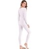 image:imageWiWi Soft Underwear for Women Thermal Long Johns Sets Super Warm Base Layer Top Pants Pajamas Set Viscose from Bamboo S3XApurplish White