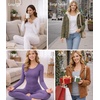 image:imageWiWi Soft Underwear for Women Thermal Long Johns Sets Super Warm Base Layer Top Pants Pajamas Set Viscose from Bamboo S3XApurplish White