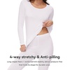 image:imageWiWi Soft Underwear for Women Thermal Long Johns Sets Super Warm Base Layer Top Pants Pajamas Set Viscose from Bamboo S3XApurplish White