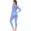 image:imageWiWi Soft Underwear for Women Thermal Long Johns Sets Super Warm Base Layer Top Pants Pajamas Set Viscose from Bamboo S3XAsky Blue