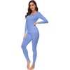 image:imageWiWi Soft Underwear for Women Thermal Long Johns Sets Super Warm Base Layer Top Pants Pajamas Set Viscose from Bamboo S3XAsky Blue