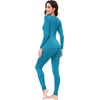 image:imageWiWi Soft Underwear for Women Thermal Long Johns Sets Super Warm Base Layer Top Pants Pajamas Set Viscose from Bamboo S3XAteal Blue
