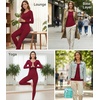 image:imageWiWi Soft Underwear for Women Thermal Long Johns Sets Super Warm Base Layer Top Pants Pajamas Set Viscose from Bamboo S3XAwine Red