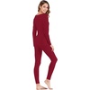 image:imageWiWi Soft Underwear for Women Thermal Long Johns Sets Super Warm Base Layer Top Pants Pajamas Set Viscose from Bamboo S3XAwine Red
