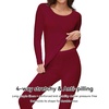 image:imageWiWi Soft Underwear for Women Thermal Long Johns Sets Super Warm Base Layer Top Pants Pajamas Set Viscose from Bamboo S3XAwine Red