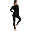 image:imageWiWi Soft Underwear for Women Thermal Long Johns Sets Super Warm Base Layer Top Pants Pajamas Set Viscose from Bamboo S3XBblack