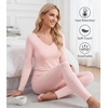 image:imageWiWi Soft Underwear for Women Thermal Long Johns Sets Super Warm Base Layer Top Pants Pajamas Set Viscose from Bamboo S3XBcream Pink