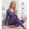 image:imageWiWi Soft Underwear for Women Thermal Long Johns Sets Super Warm Base Layer Top Pants Pajamas Set Viscose from Bamboo S3XBlavender