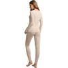 image:imageWiWi Soft Underwear for Women Thermal Long Johns Sets Super Warm Base Layer Top Pants Pajamas Set Viscose from Bamboo S3XBoatmeal Heather